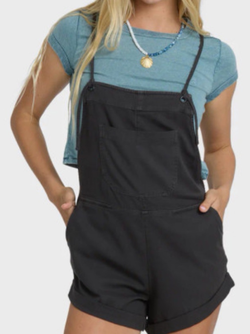 NWT Billabong Wild Pursuit Washed Black / Charcoal Gray Romper | S